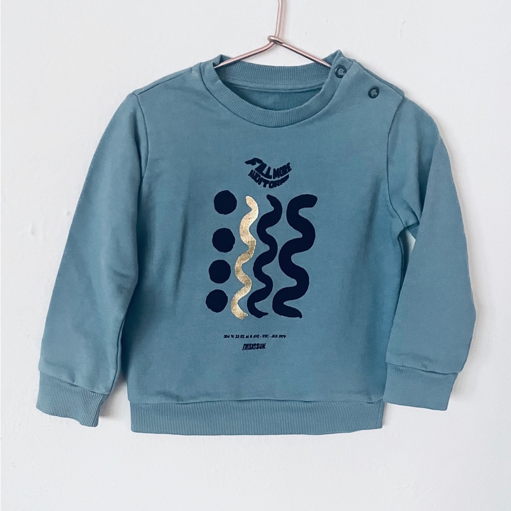 RockYourBaby blue long sleeve Sweatshirt size6-12M Unisex